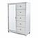 Point Breeze Mirrored Door & 5 Drawer Chest - Fresh White w/Soft Grey Glaze by Lineage Collections