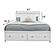 Point Breeze King Storage Bed - Fresh White w/Soft Grey Glaze by Lineage Collections