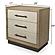 Rio Vista Woven 3 Drawer Nightstand w/Power and USB A + C - Muted Earth Tones and Clay by Lineage Collections