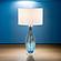 Tone Art Glass Table Lamp w/Dazzling Crystal Base (Set of 2) - Blue by Lineage Collections