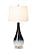 Stunning Ombre Glass Table Lamp w/Linen Shade (Set of 2) - Black & White by Lineage Collections
