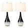Stunning Ombre Glass Table Lamp w/Linen Shade (Set of 2) - Black & White by Lineage Collections