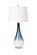 Stunning Ombre Glass Table Lamp w/Linen Shade (Set of 2) - Blue & White by Lineage Collections