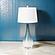 Stunning Ombre Glass Table Lamp w/Linen Shade (Set of 2) - Blue & White by Lineage Collections