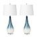 Stunning Ombre Glass Table Lamp w/Linen Shade (Set of 2) - Blue & White by Lineage Collections
