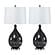 Stunning Glass Timeless Table Lamp w/Linen Shade (Set of 2) - Grey & Silver by Lineage Collections
