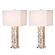 Mother of Pearls Coastal Table Lamp w/Linen Shade (Set of 2) - Pearl by Lineage Collections