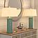 Sea Horse Shutter 32b Coastal Table Lamp w/USB Charging Port (Set of 2) - Teal by Lineage Collections