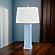 Stunning Shutter Table Lamp w/Linen Shade & USB Charging Port (Set of 2) - Blue by Lineage Collections
