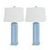 Stunning Shutter Table Lamp w/Linen Shade & USB Charging Port (Set of 2) - Blue by Lineage Collections