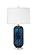 Stunning Glass Table Lamp w/Linen Shade (Set of 2) - Blue by Lineage Collections