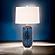Stunning Glass Table Lamp w/Linen Shade (Set of 2) - Blue by Lineage Collections