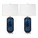 Stunning Glass Table Lamp w/Linen Shade (Set of 2) - Blue by Lineage Collections