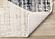 Serene Cream Brown Blue Distressed Curvy Shapes Design Rug by Kalora