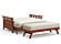 Futon Frame - Queen Loveseat Size - Canby Warm Cherry Wall Hugger by Strata Furniture