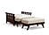 Futon Frame - Twin Chair Size - Canby Black Walnut Wall Hugger by Strata Furniture