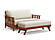 Futon Frame - Queen Loveseat Size - Canby Warm Cherry Wall Hugger by Strata Furniture