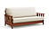 Futon Frame - Queen Size - Canby Warm Cherry Wall Hugger by Strata Furniture