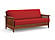 Futon Set - Full Size - Denali Warm Cherry Wall Hugger Frame, Mattress w/Removable Solid Cover