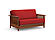 Futon Set - Loveseat Size - Denali Warm Cherry Wall Hugger Frame, Mattress w/Removable Solid Cover