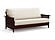 Futon Frame - Queen Size - Denali Dark Cherry Wall Hugger by Strata Furniture
