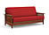 Futon Set - Queen Size - Denali Warm Cherry Wall Hugger Frame, Mattress w/Removable Solid Cover