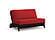 Futon Set - Loveseat Size - Dillon Black Walnut Wall Hugger Frame, Mattress w/Removable Solid Cover