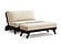 Futon Frame - Queen Loveseat Size - Dillon Black Walnut Wall Hugger by Strata Furniture