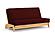 Premium Futon Set - Queen Size - Dillon Natural Wall Hugger Frame, Mattress w/Removable Suede Cover