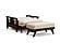 Futon Frame - Twin Chair Size - Durango Black Walnut Wall Hugger by Strata Furniture