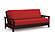 Premium Futon Set - Full Size - Durango Dark Cherry Wall Hugger Frame, Mattress w/Removable Suede Cover