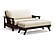 Futon Frame - Loveseat Size - Durango Black Walnut Wall Hugger by Strata Furniture