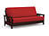 Futon Set - Queen Size - Durango Dark Cherry Wall Hugger Frame, Mattress w/Removable Solid Cover