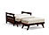 Futon Frame - Twin Chair Size - Galena Black Walnut Wall Hugger by Strata Furniture