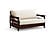 Futon Frame - Queen Loveseat Size - Galena Dark Cherry Wall Hugger by Strata Furniture