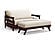 Futon Frame - Loveseat Size - Galena Black Walnut Wall Hugger by Strata Furniture
