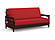Premium Futon Set - Queen Size - Galena Black Walnut Wall Hugger Frame, Mattress w/Removable Suede Cover