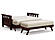 Futon Frame - Queen Loveseat Size - Lambton Dark Cherry Wall Hugger by Strata Furniture