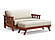 Futon Frame - Queen Loveseat Size - Lambton Warm Cherry Wall Hugger by Strata Furniture