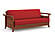 Futon Set - Full Size - Lexington Warm Cherry Wall Hugger Frame, Mattress w/Removable Solid Cover