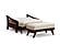 Futon Frame - Twin Chair Size - Pagoda Black Walnut Wall Hugger by Strata Furniture