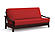 Futon Set - Queen Size - Pagoda Black Walnut Wall Hugger Frame, Mattress w/Removable Solid Cover