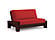 Futon Set - Loveseat Size - Rockwell Black Walnut Wall Hugger Frame, Mattress w/Removable Solid Cover