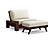 Futon Frame - Twin Chair Size - Rockwell Black Walnut Wall Hugger by Strata Furniture