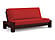 Premium Futon Set - Queen Size - Rockwell Black Walnut Wall Hugger Frame, Mattress w/Removable Suede Cover