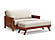 Futon Frame - Queen Loveseat Size - Tiro Warm Cherry Wall Hugger by Strata Furniture