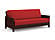 Premium Futon Set - Full Size - Tiro Dark Cherry Wall Hugger Frame, Mattress w/Removable Suede Cover