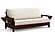 Premium Futon Set - Queen Size - Tiro Dark Cherry Wall Hugger Frame, Mattress w/Removable Suede Cover