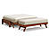 Futon Frame - Queen Loveseat Size - Tozi Warm Cherry Wall Hugger by Strata Furniture