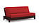 Futon Set - Full Size - Tozi Black Walnut Wall Hugger Frame, Mattress w/Removable Solid Cover